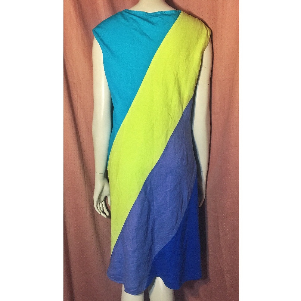 Kasper Color Block Shift Sheath Dress Vintage - image 2